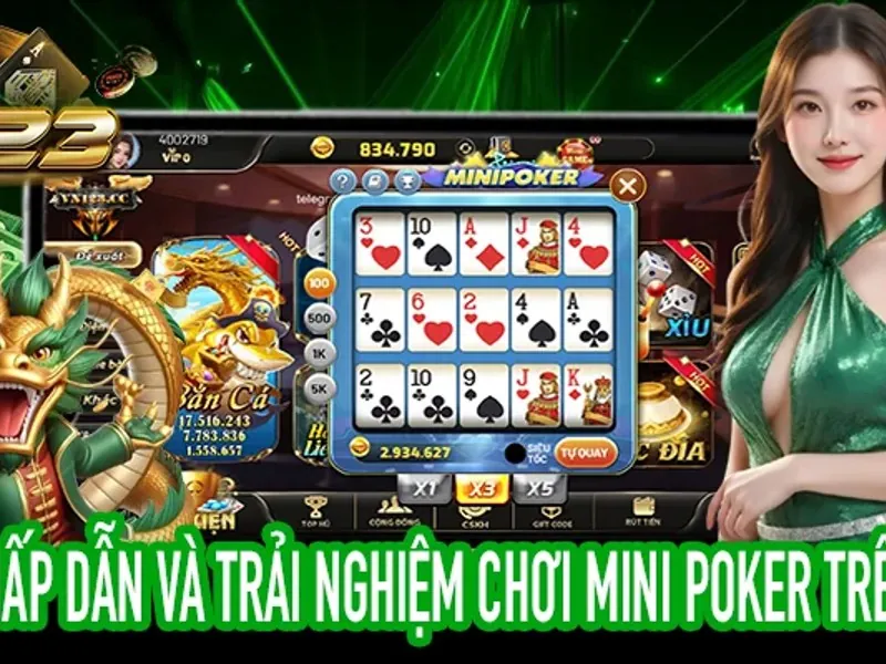 Giao diện các trò chơi bài phổ biến như Poker, Baccarat, Tiến Lên tại VZ99